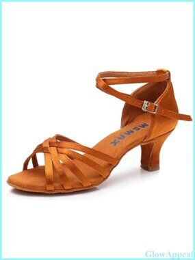 MSMAX Women's Ballroom Dance Shoes Latin Salsa Satin Open Toe Heels